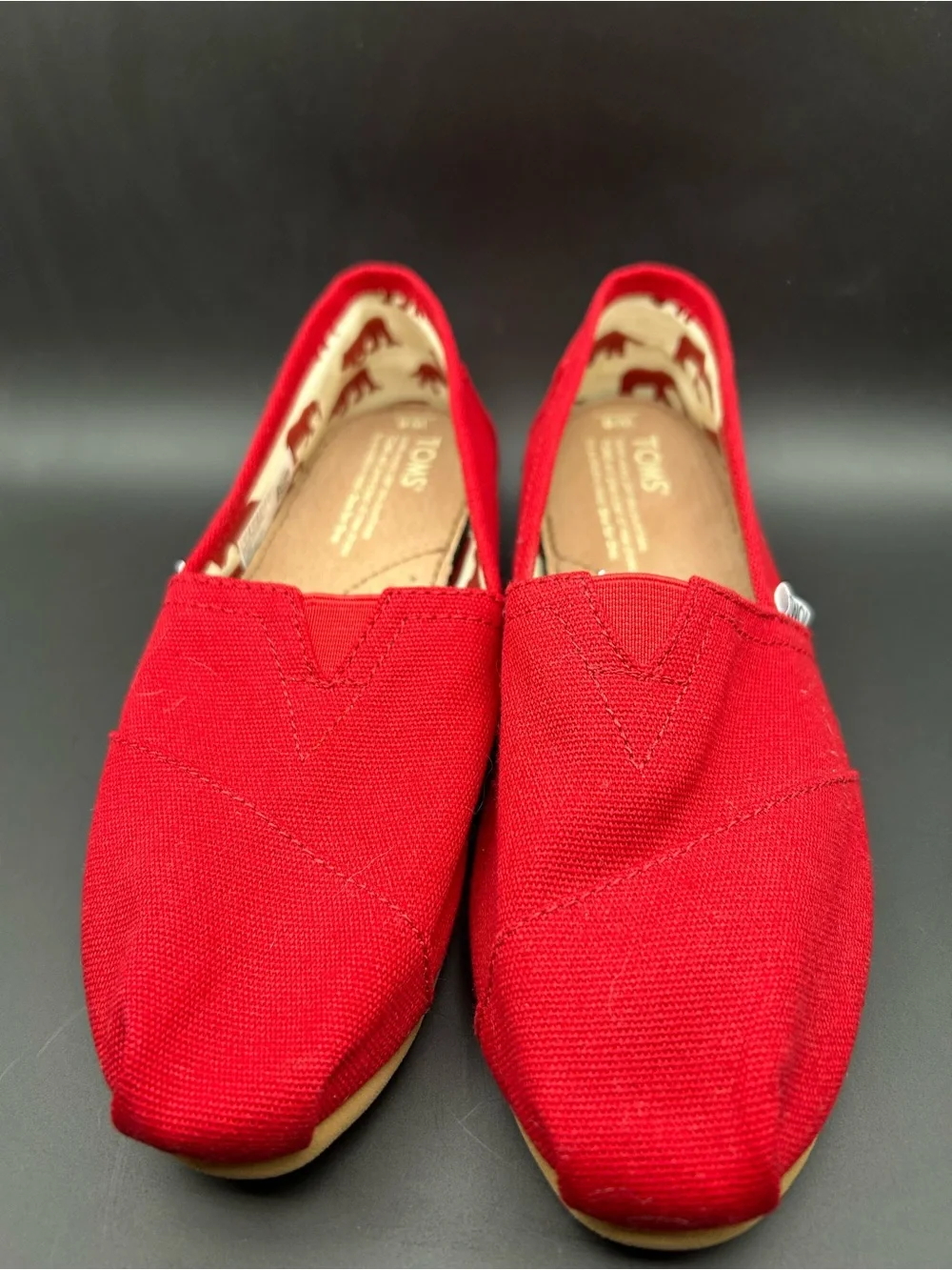 Toms Kids Canvas Slip-Ons in Bright Red